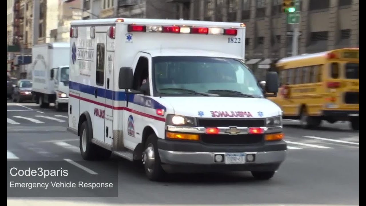 New York Emergency Ambulance Downtown Hospital (X3) - YouTube