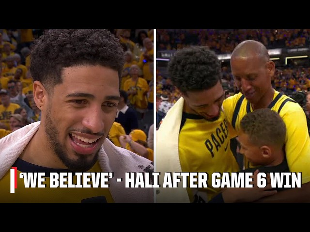 'WE BELIEVE!' - Tyrese Haliburton reacts to Pacers' dominant win to force a Game 7 | NBA on ESPN