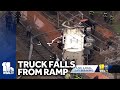 Trash truck falls from ramp in Baltimore, killing 1 person