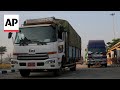 Thailand sends trucks carrying humanitarian aid to war-torn Myanmar