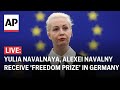 LIVE: Yulia Navalnaya and her late husband Alexei Navalny receive Freedom Prize in Germany