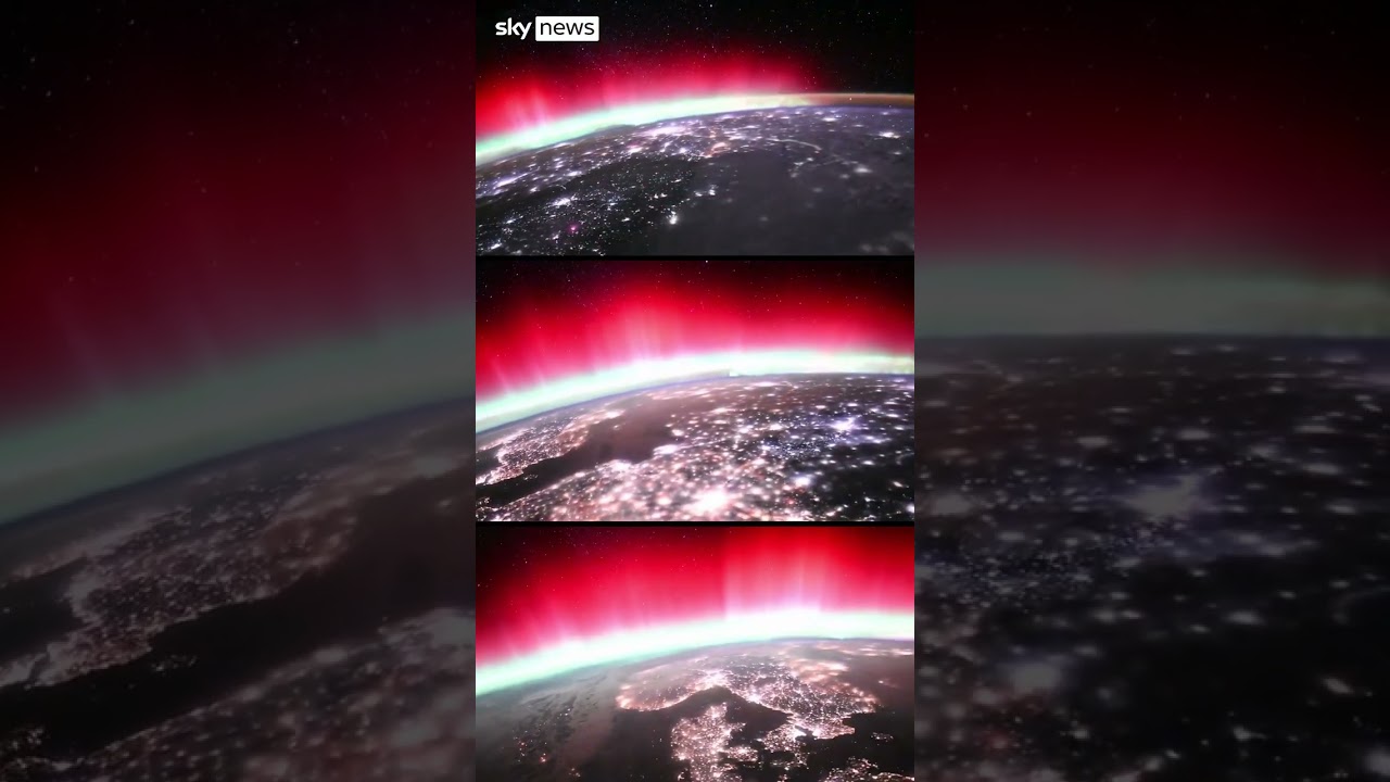 Spectacular aurora filmed from ISS