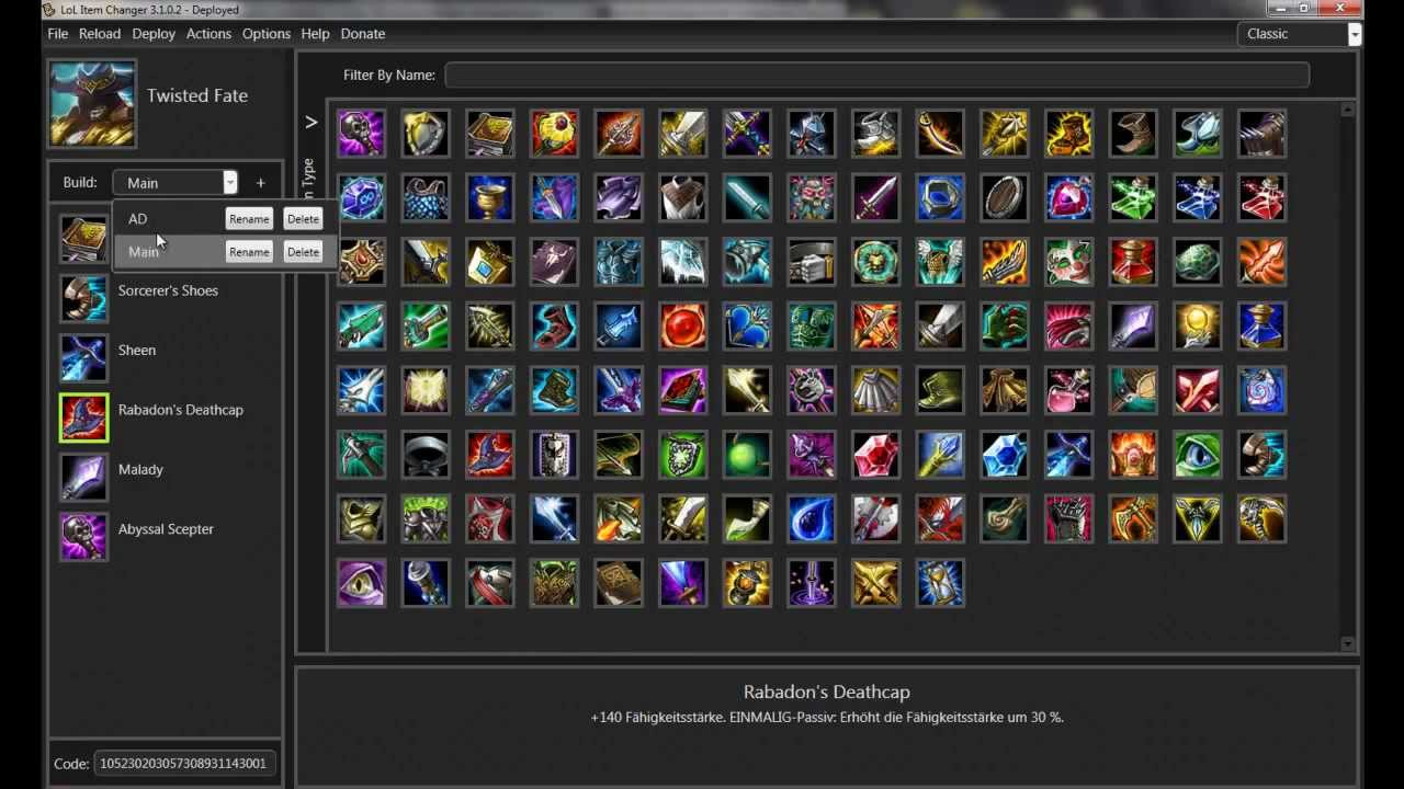 League Of Legends Empfohlene Items ndern LoL Item Changer Guide 