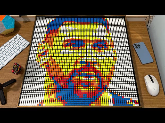 Making Messi ⚽️🥈in 400 Rubik's Cubes