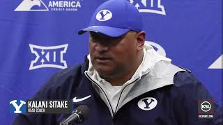 BYU Football Head Coach Kalani Sitake Talks About Late Defensive Holding Call In Game Against Utah