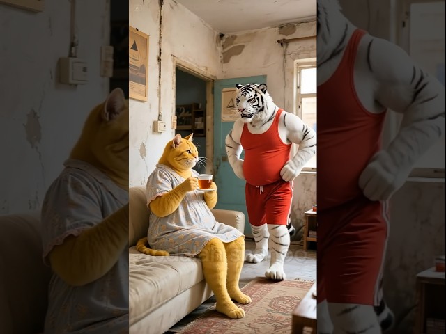 مياو المسكين لو قلبك ضعيف ما تتفرجش والنهايه صدمه #cat #shorts #ai