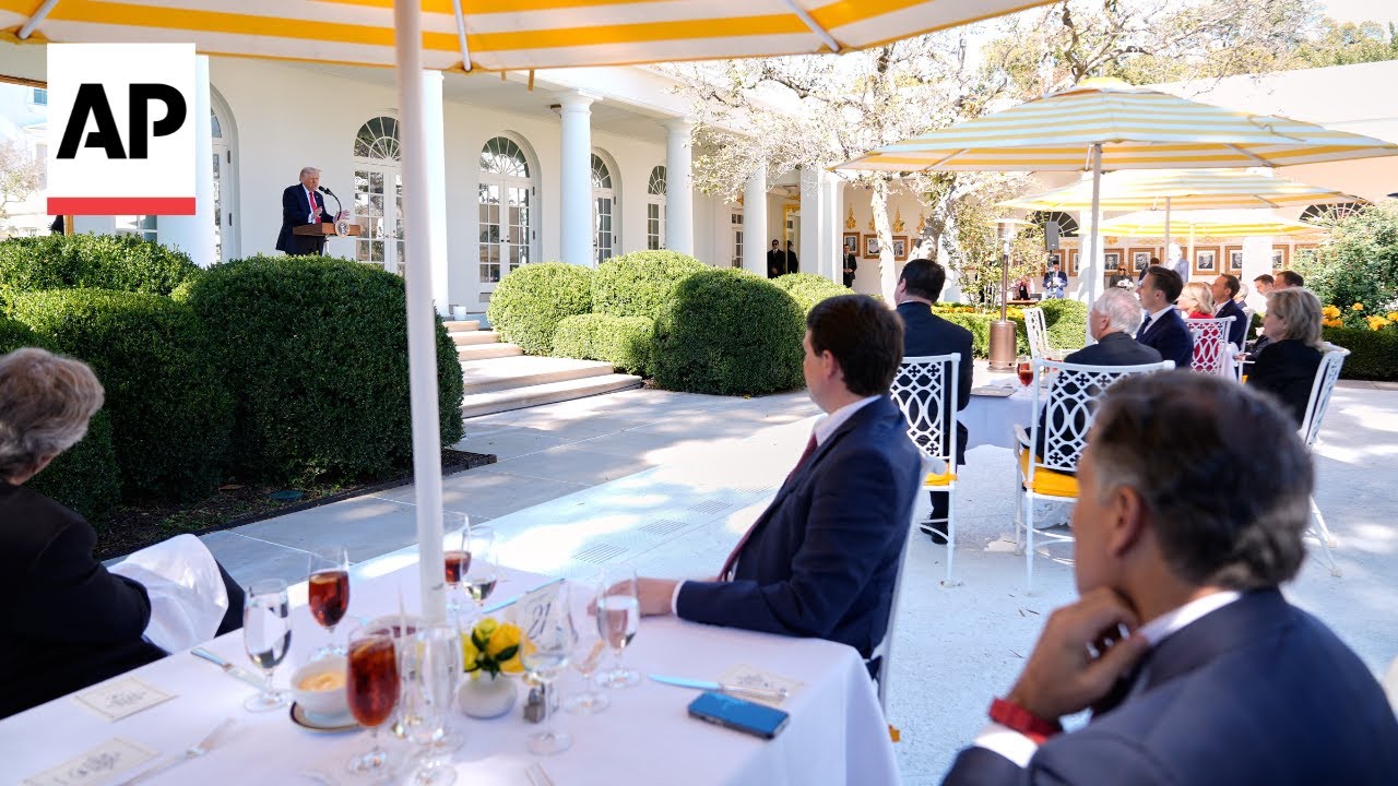 Trump hosts Senate Republicans at the newly revamped Rose Garden Club