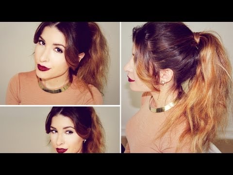 Chic Fall Makeup: Dark Lips, Lots of Lashes, & My Messy Ponytail