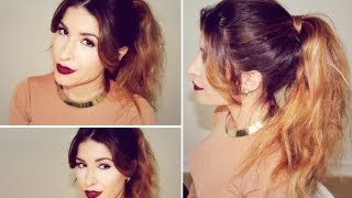 Chic Fall Makeup: Dark Lips, Lots of Lashes, & My Messy Ponytail