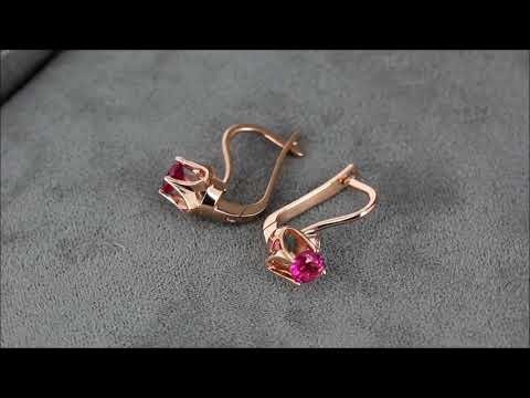 Серьги из красного золота с рубинами