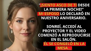 ¡Me das asco desde nuestra primera noche! — mi esposo lo declaró en nuestro aniversario. Yo sonreí.