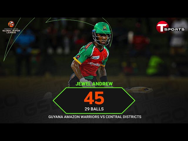 Jewel Andrew’s 45-run innings against Central Stags | GSL T20i | T Sports