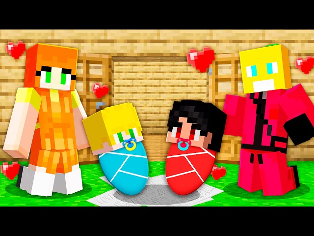 Família do Novo Round 6 Adotaram Kass e Kr no Minecraft
