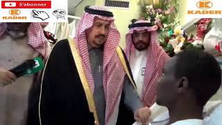 الأمير خادم الحرمين الشريفين في زيارة البطل جبران العواجي حفظه الله ...