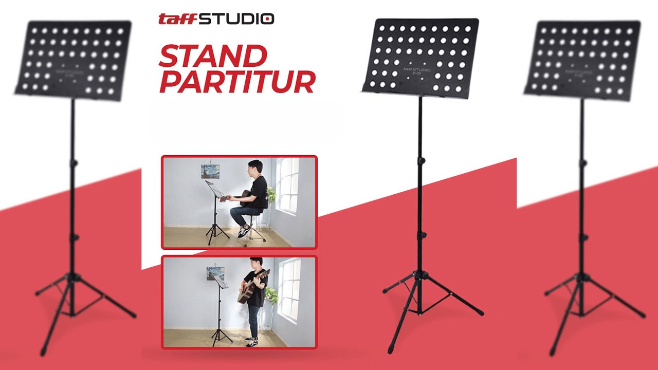 Pratinjau video produk TaffSTUDIO Stand Tripod Partitur Sheet Music Lembaran Musik - P-06
