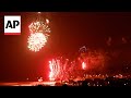 Fireworks across Normandy beachhead at start of commemorations for 80th anniversary of D-Day