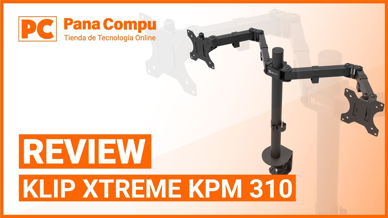Video Klip Xtreme KPM-310  - Soporte Doble para Monitor, Negro, 13" a 32", Peso Máximo 8Kg por brazo, Acero y Plástico