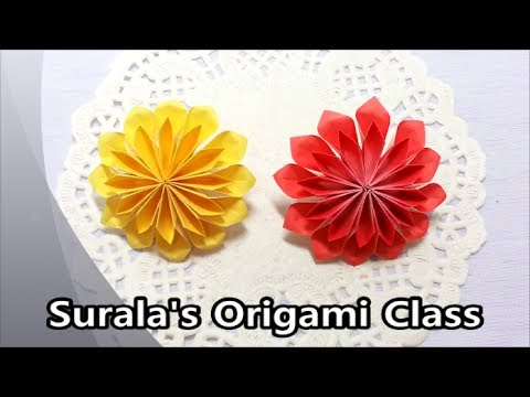 100 origami maniacs flower dahlia Musica  ë‹¬ë¦¬ì•„  (Flower) /  ì¢…ì´ì ‘ê¸° Movil  Dahlia Origami ê½ƒ