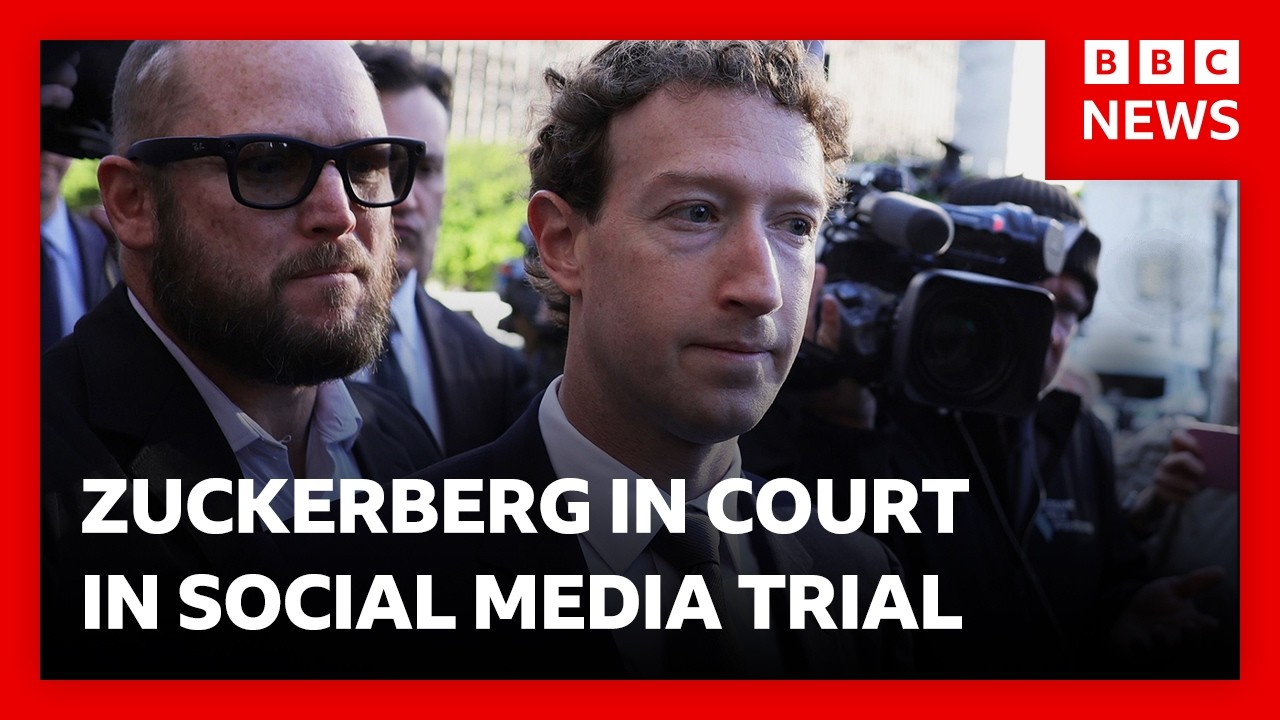 Mark Zuckerberg grilled in landmark social media addiction trial | BBC News