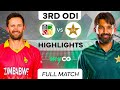 Pakistan vs Zimbabwe  Full Match Highlights  3rd ODI - Bulawayo  myco