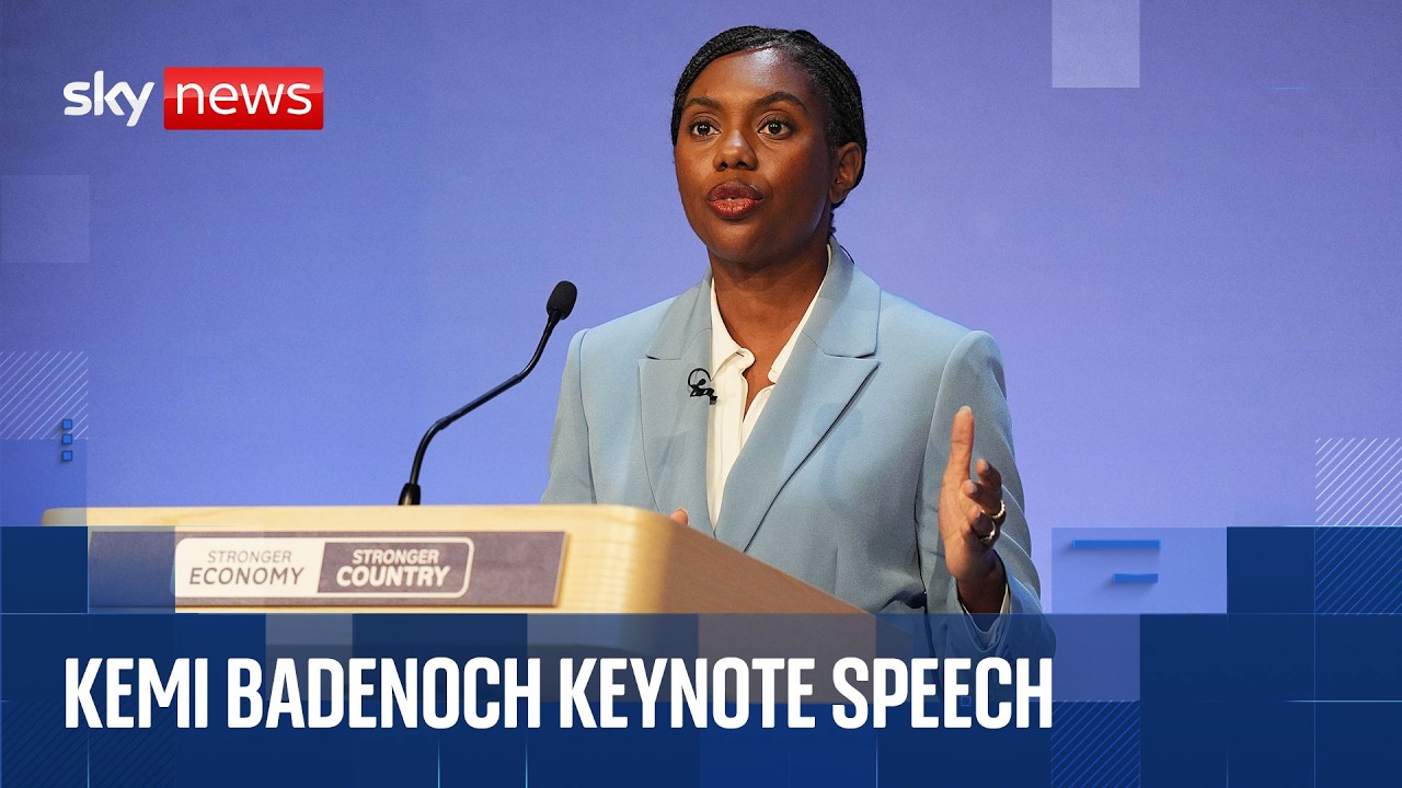 Kemi Badenoch delivers keynote speech at Conservative Party conference