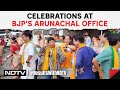 Arunachal Election Results | Celebrations At BJPs Arunachal Office As Party Crosses Halfway Mark