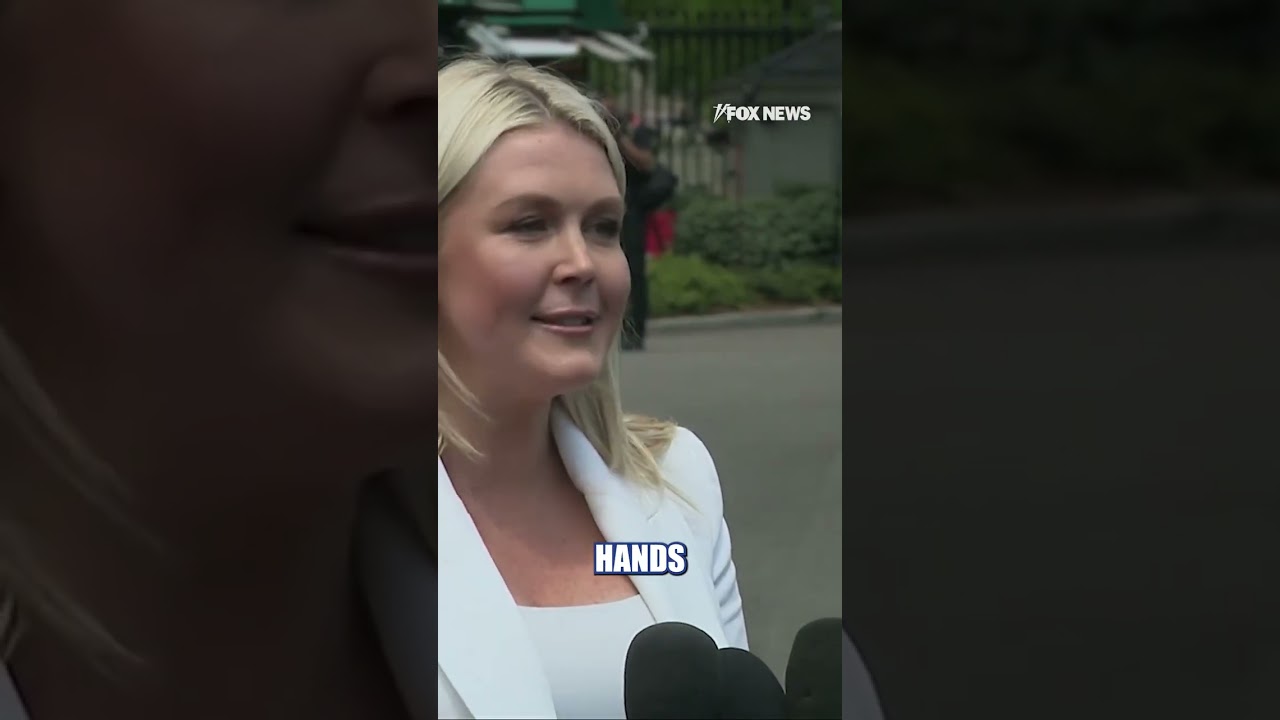 JUST IN: Leavitt speaks to press for what's likely the last time before she has second baby