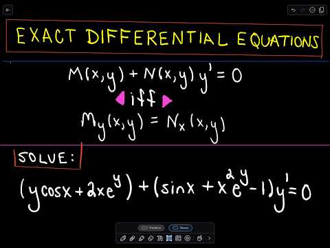 Exact Differential Equations - YouTube