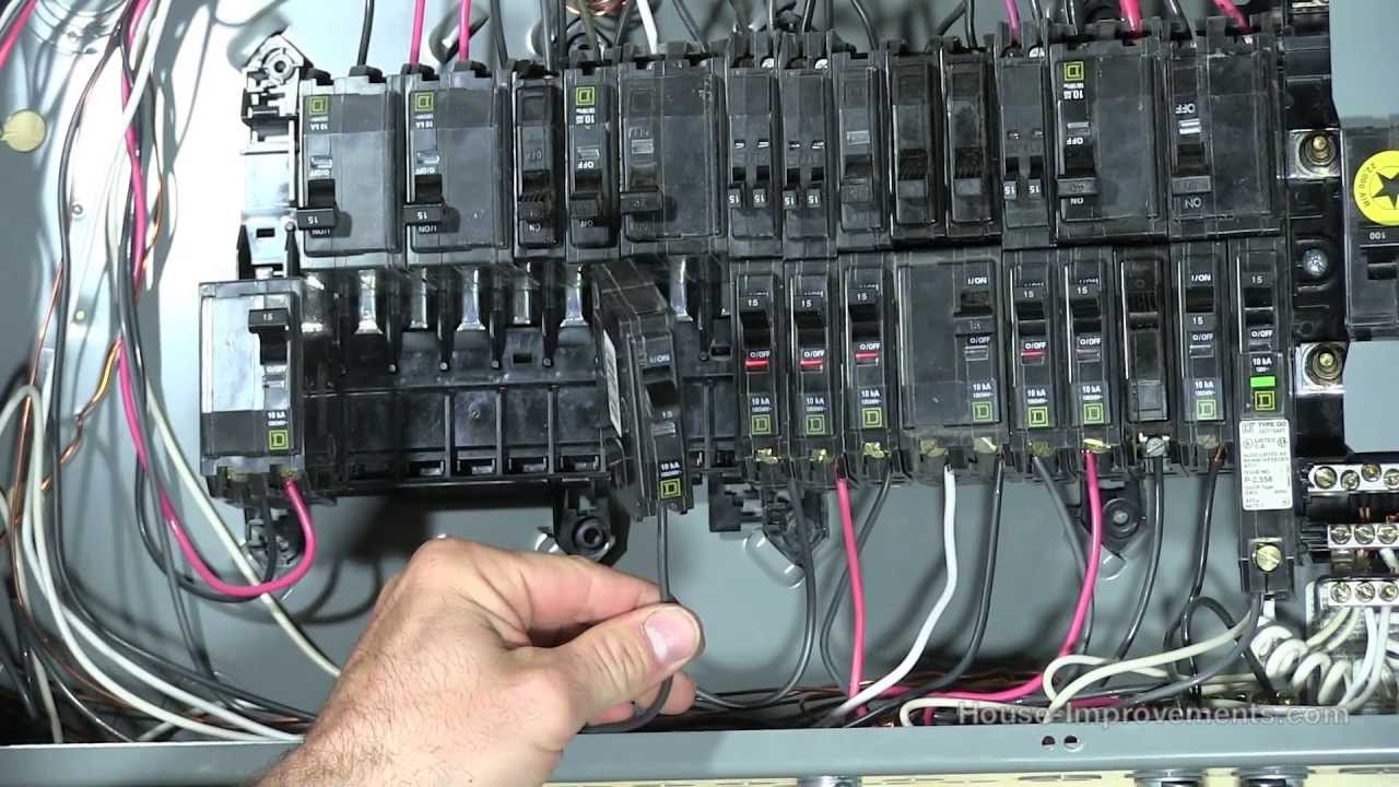How To Add a 120V 240V Circuit Breaker - YouTube double 20 amp breaker wiring diagram 