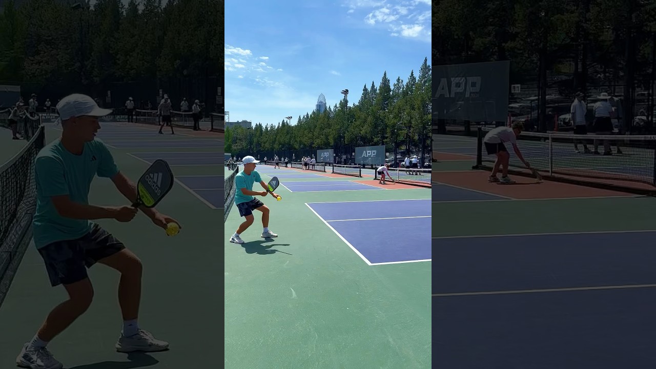 The court setup. The slides. The finish 🎨🖌️.....#singles #pickleballtournament #pickleball