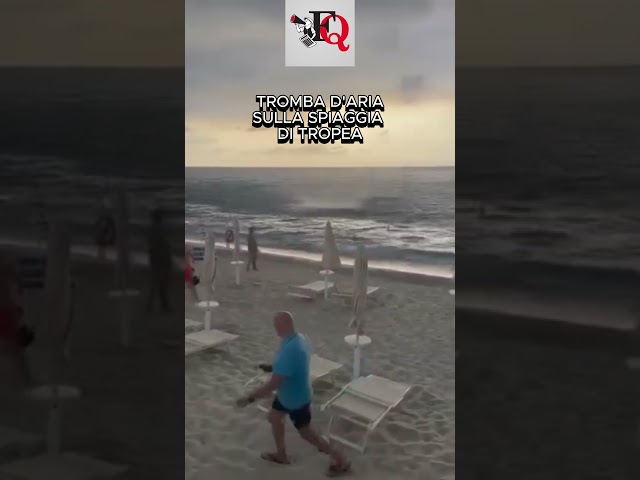 TROPEA, TROMBA D'ARIA IN SPIAGGIA #news #shorts