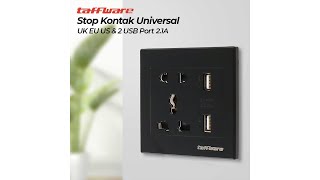 Pratinjau video produk Taffware Stop Kontak Universal Socket UK EU US dan 2 Port USB 2.1A - Y1-001