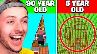 Reacting to MINECRAFT at DIFFERENT AGES (90 YEAR OLD??)