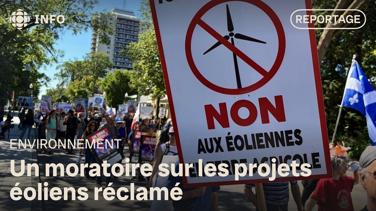 Manifestation à Québec pour freiner le développement éolien