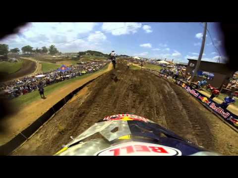 GoPro HD: James Stewart Lap 1 Moto 1 - Muddy Creek MX Lucas Oil Pro Motocross Championship 2013 