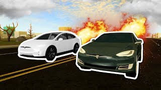 Vehicle Simulator Tesla Racing Tesla Model S Vs X In Roblox Vehicle Simulator