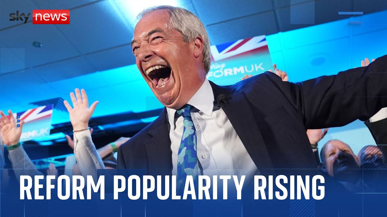 Farage taking on the two party system as Reform lead estimated national vote after huge wins