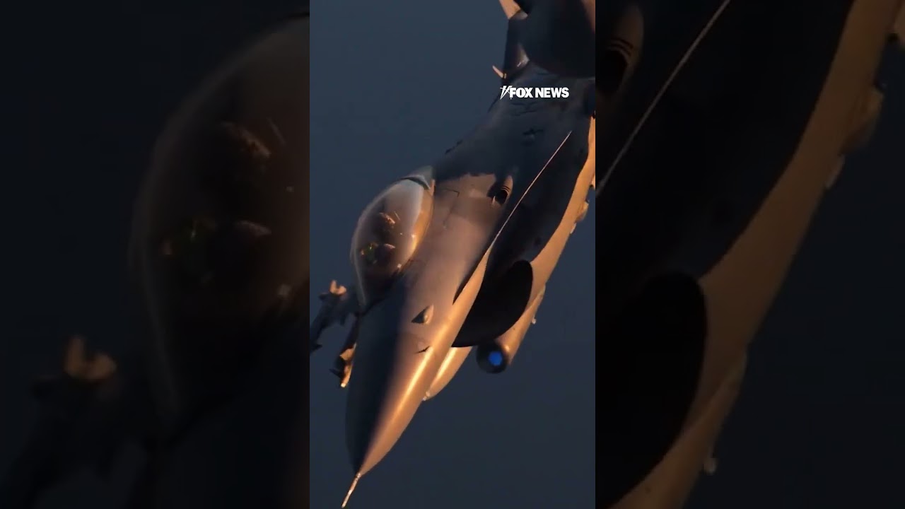 Close-up footage shows fighter jet refueling over Middle East #shorts
