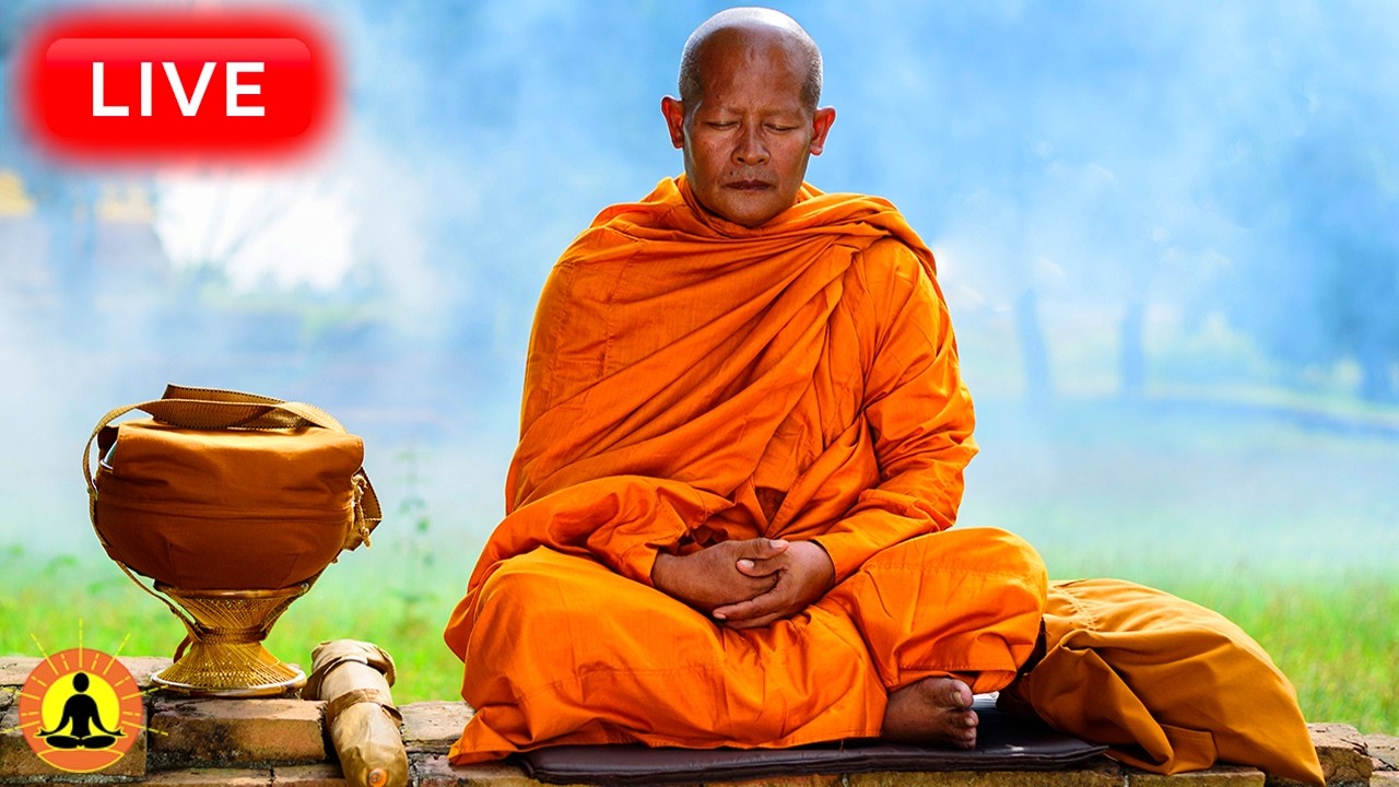 🔴 Flute Music for Meditation 24/7: Peaceful Healing Sounds for Relaxation | Calming Meditation Music