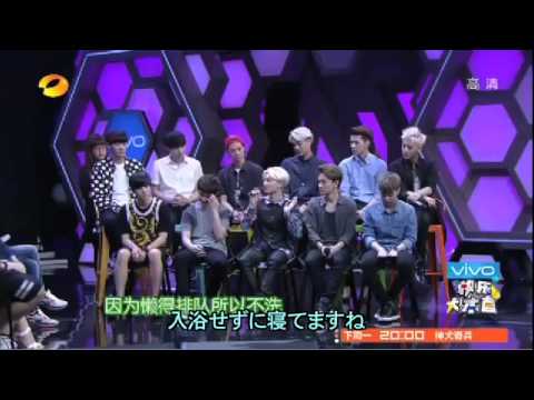 140705 Happy camp EXO 宿舎部分 日本語字幕