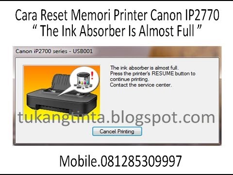 How to Reset Counter Canon iP2770 Musica Movil ...