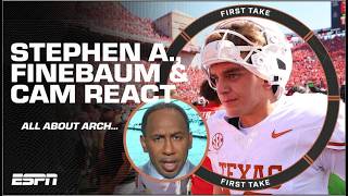 Stephen A. & Paul Finebaum DISAGREE with Cam Newton over Arch Manning?! 👀 | First Take