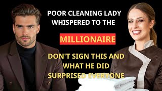 POOR CLEANING LADY WHISPERED TO THE MILLIONAIRE DONT SIGN THIS AND WHAT HE DID SURPRISED EVERYONE