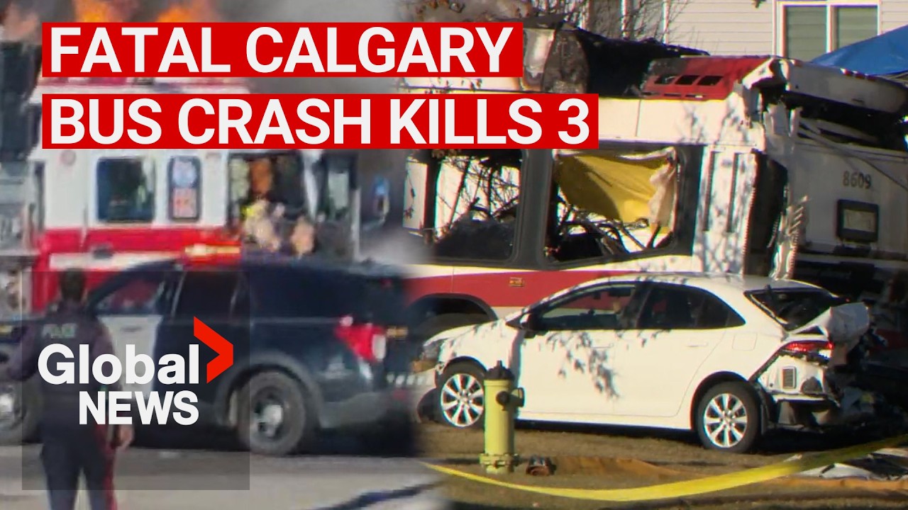 3 dead, at least 16 injured in fiery crash involving 2 Calgary transit buses