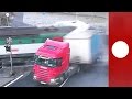 Passenger train smashes into truck at level crossing -Visuals