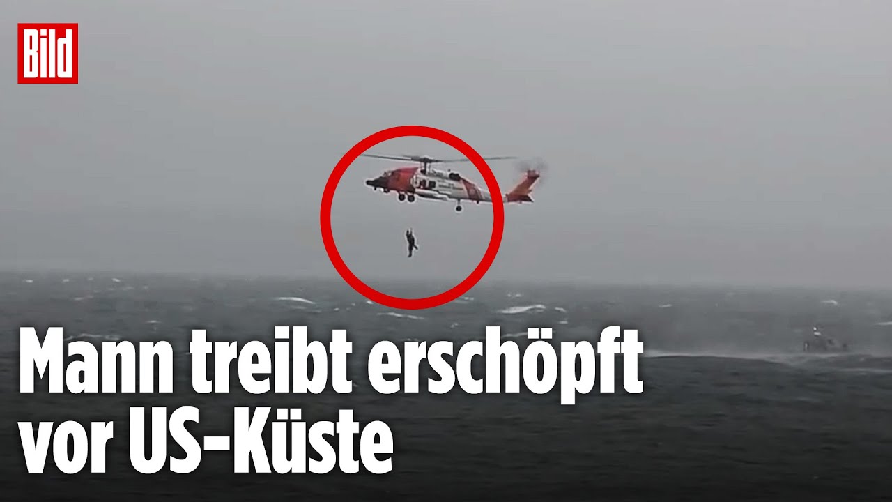 USA: Helikopter rettet Mann aus stürmischer See