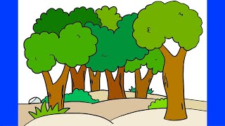 איך מציירים יער של עצים