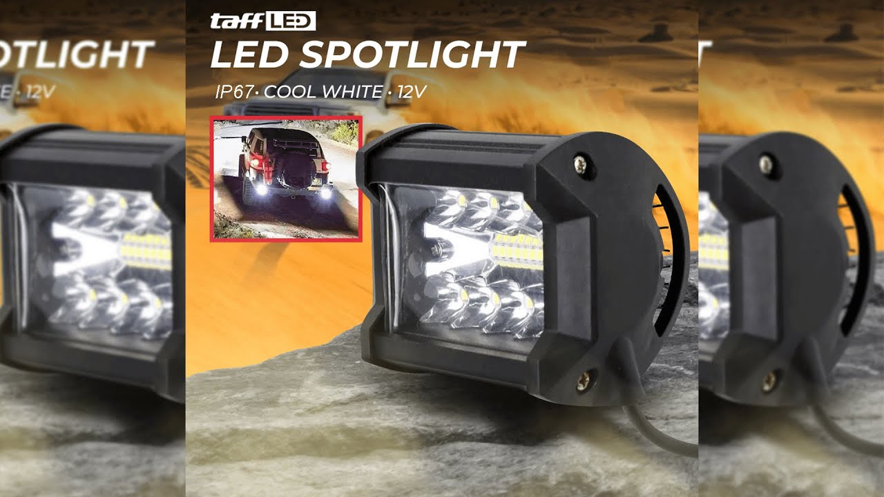 Pratinjau video produk TaffLED Spotlight LED Foglamp Headlight Offroad IP67 Cool White 12V 4 Inch - JT050