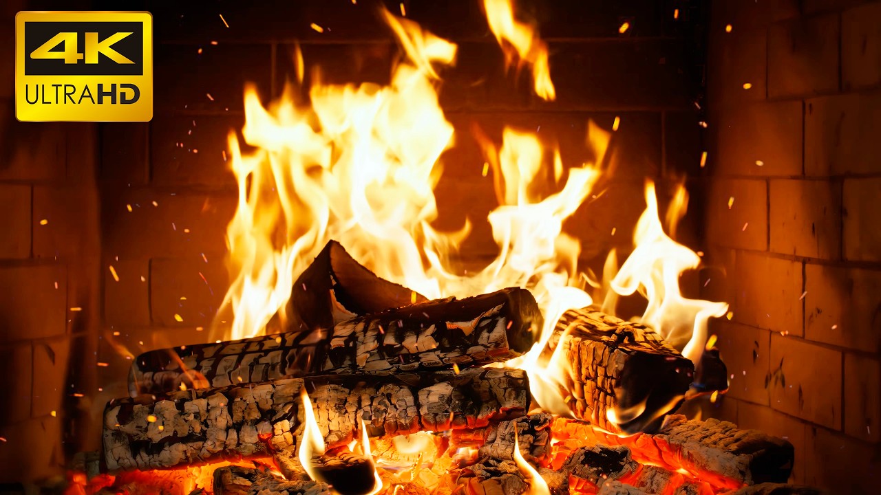 🔥 Tranquil Fireplace with Calm Crackling Fire and Cozy Room Ambience for Slow Living Atmosphere