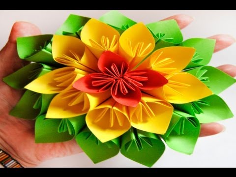 flower origami petal hollow : papel Origami Flor Flower de 4 Pétalos :